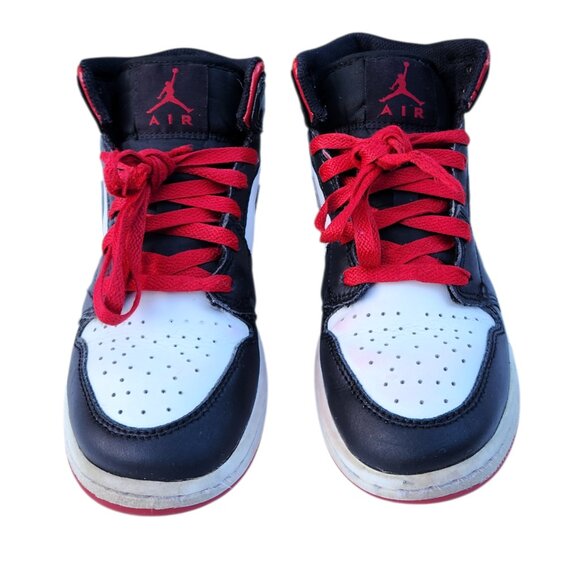 Air Jordan 1 Mid Gym Red Black Toe GS DQ8423-106 Sneakers Shoes 4Y - Picture 2 of 10